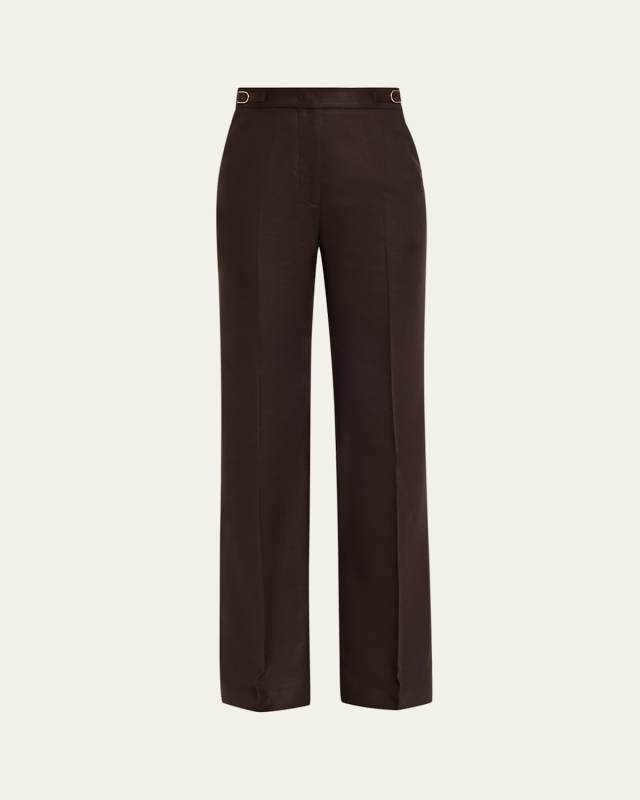 Vesta Silk Straight-Leg Pants